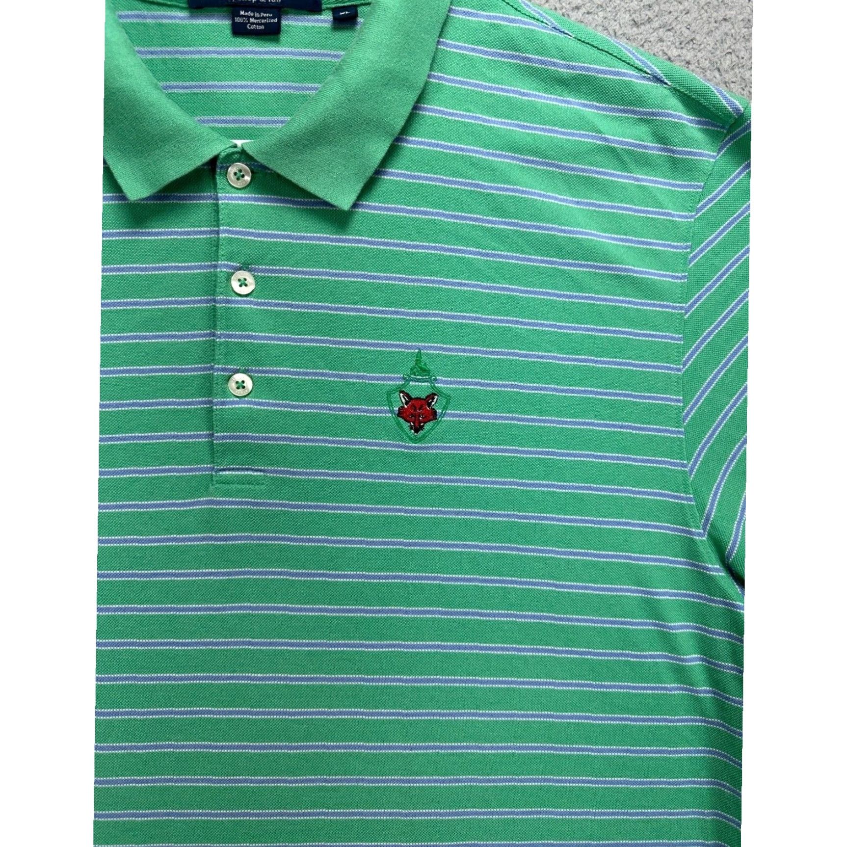 Vineyard Vines Vineyard Vines Shirt Mens XL Green Striped Mercerized Cotton Polo Rugby Size US XL / EU 56 / 4 - 5 Thumbnail