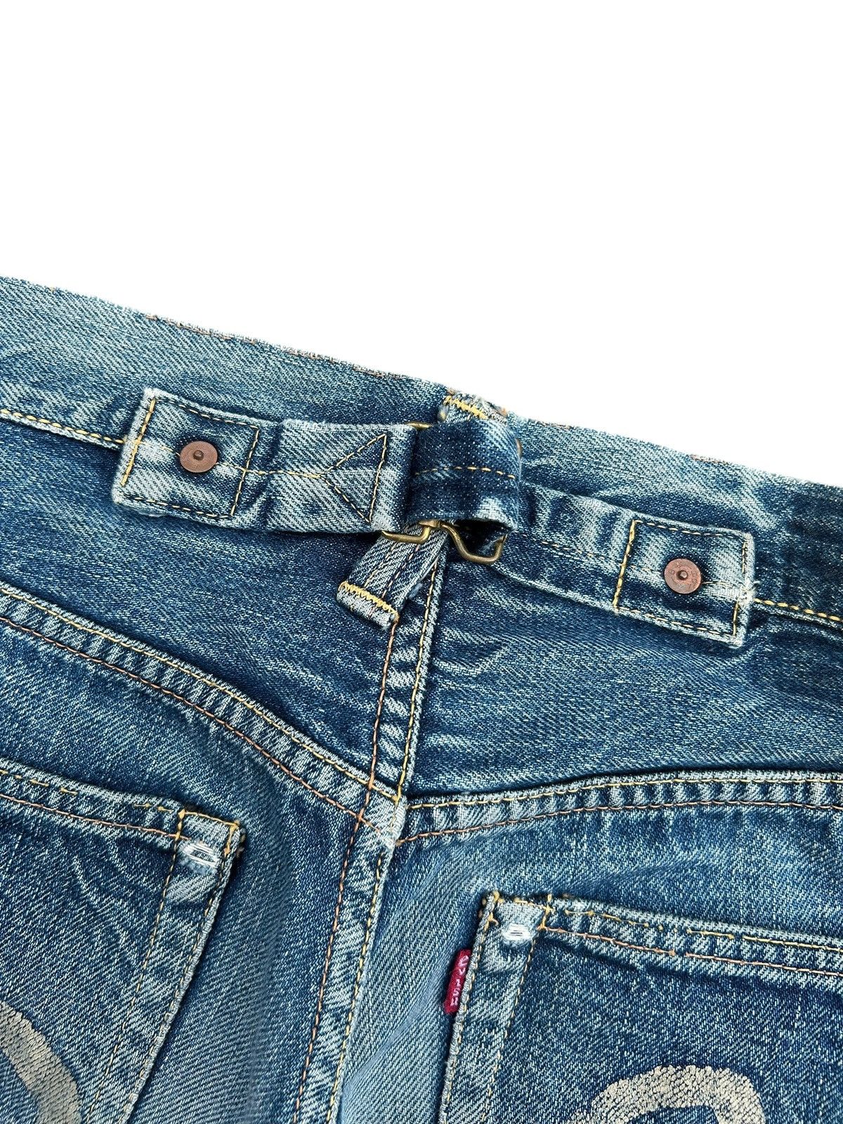 Evisu Vintage Buckle Back Evisu Selvedge Repair Denim jeans Size US 27 - 5 Thumbnail