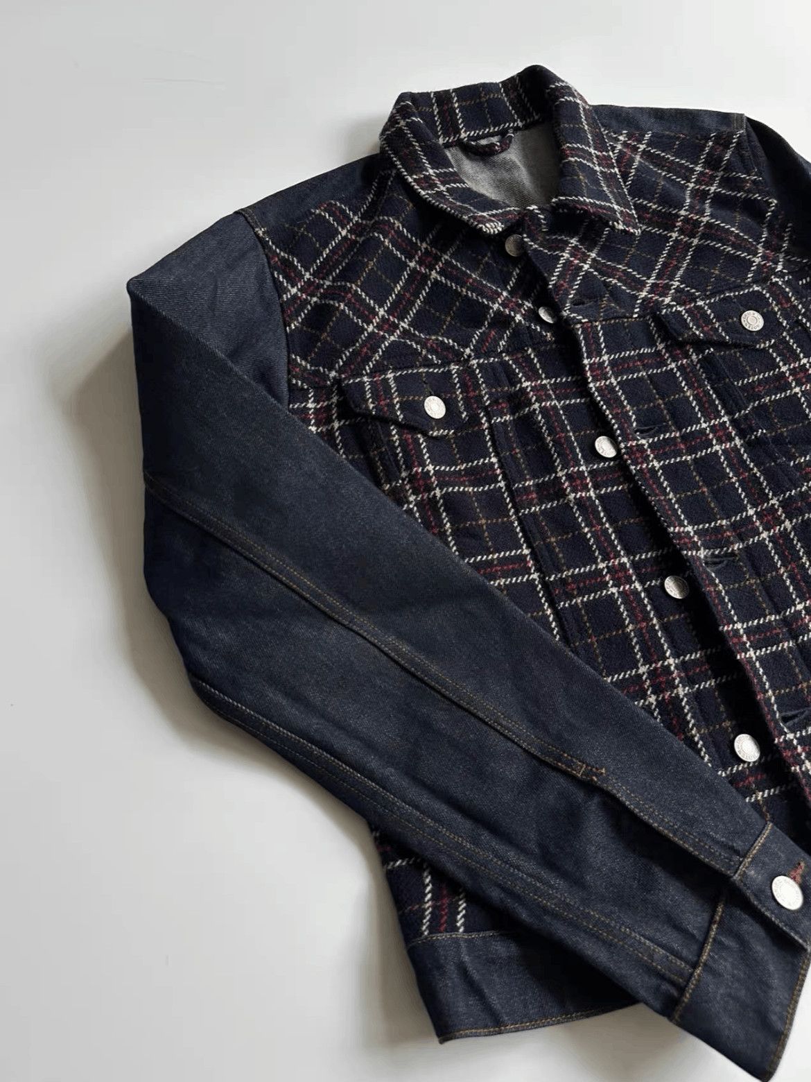 Dries Van Noten Dries Van Noten Plaid Joint Denim Jacket Size US M / EU 48-50 / 2 - 2 Thumbnail