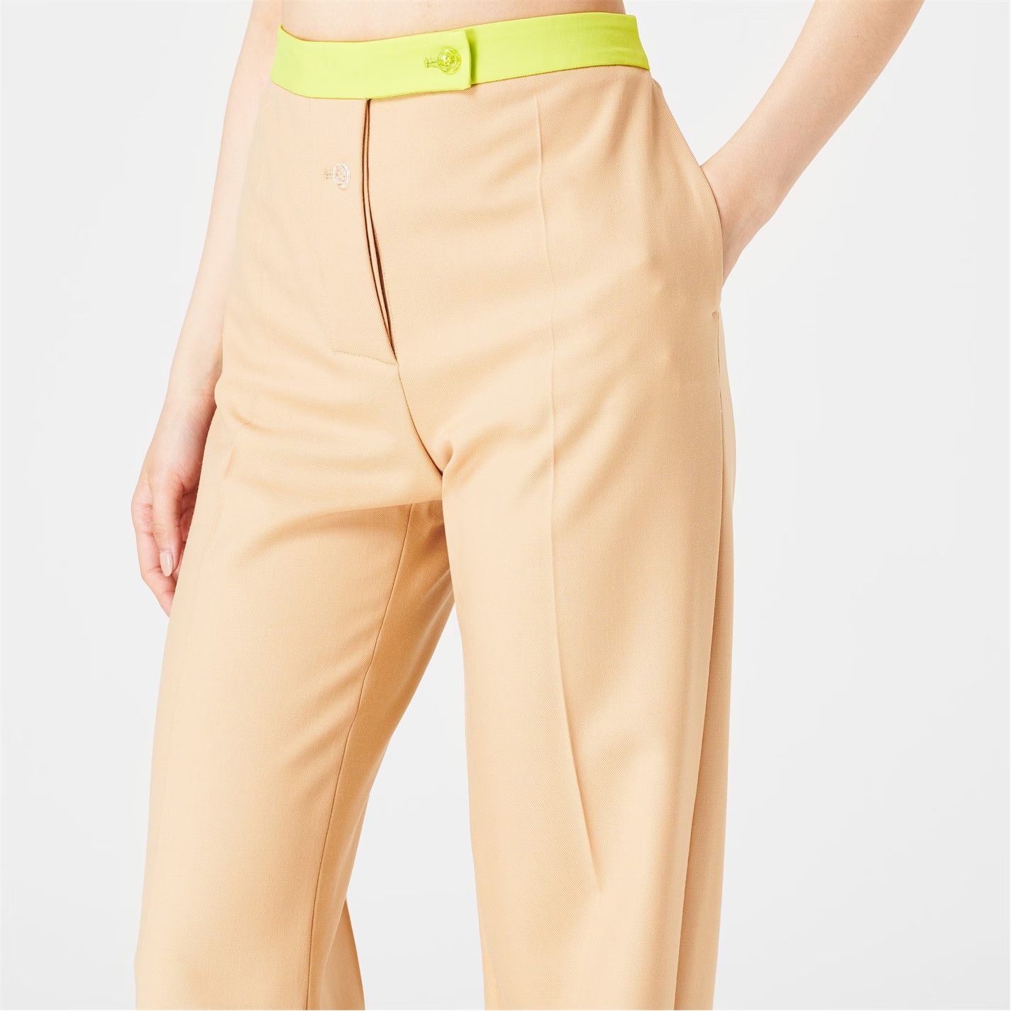 Off-White o1y1225 Sweatpant in Beige/Lime Green Size 28" / US 6 / IT 42 - 4 Thumbnail