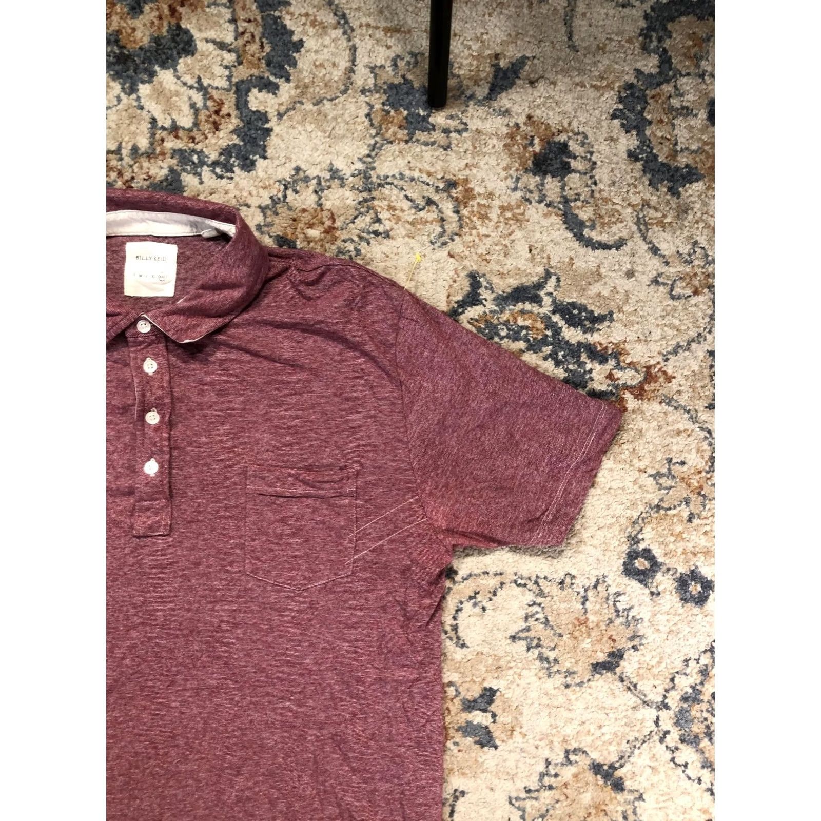 Billy Reid Billy Reid Polo Shirt Mens 2XL Red Stripe Jersey Pocket Short Sleeve Casual Size US XXL / EU 58 / 5 - 4 Thumbnail