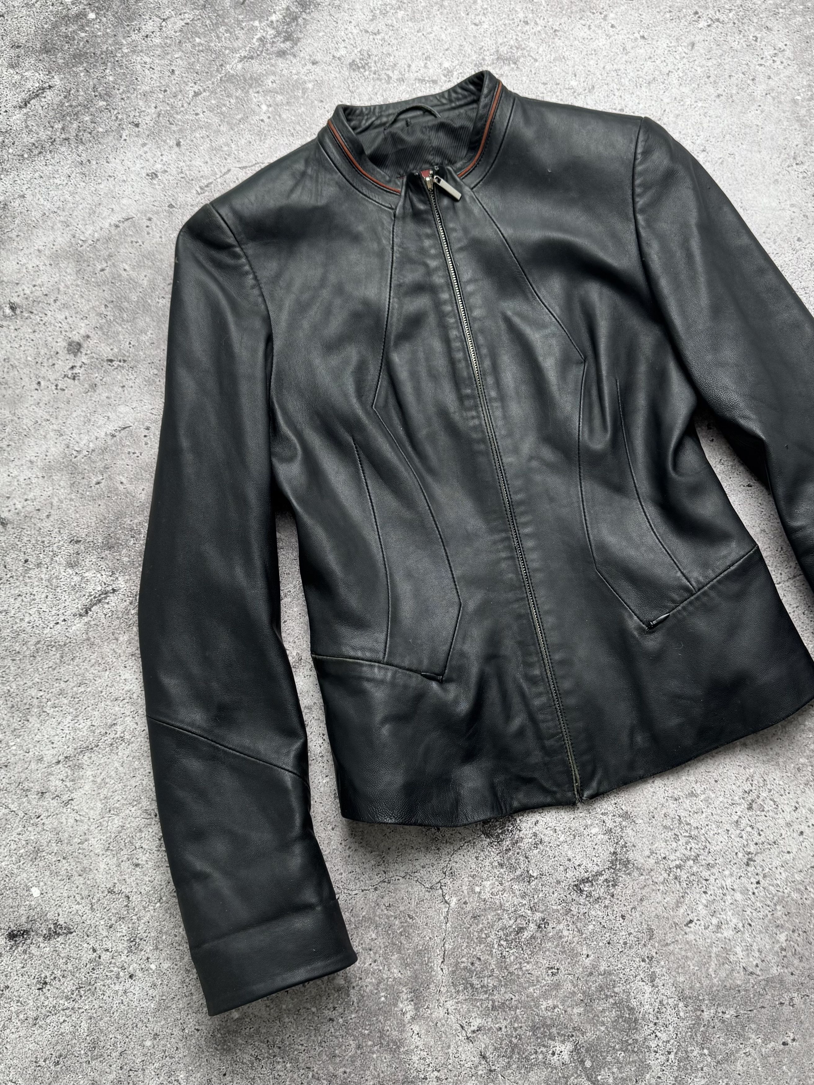 Vintage Cropped Leather Jacket C2(V490)
