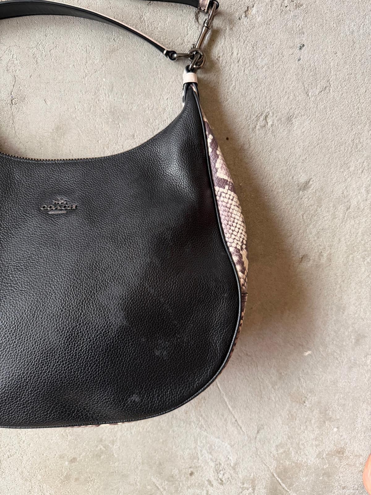 Coach Coach 2Way Harley Hobo Snake Embossed Shoulder Bag Black Size ONE SIZE - 4 Thumbnail