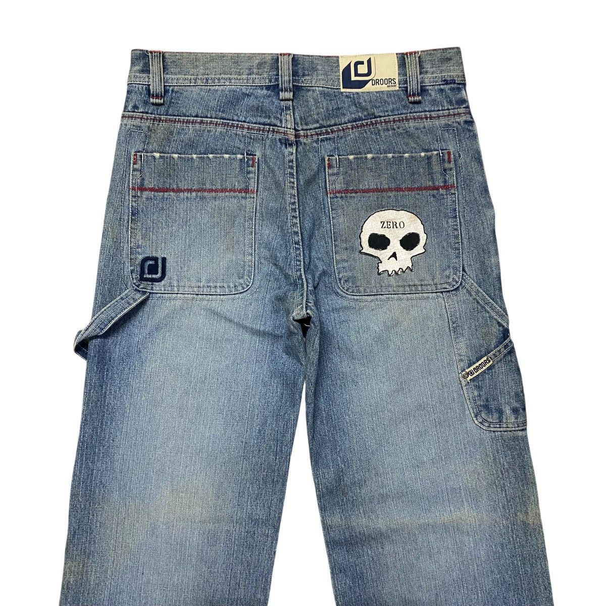 Droors DROORS Denim Wide Leg Jeans Zero Ska8 Patches Distressed Size US 29 - 10 Thumbnail