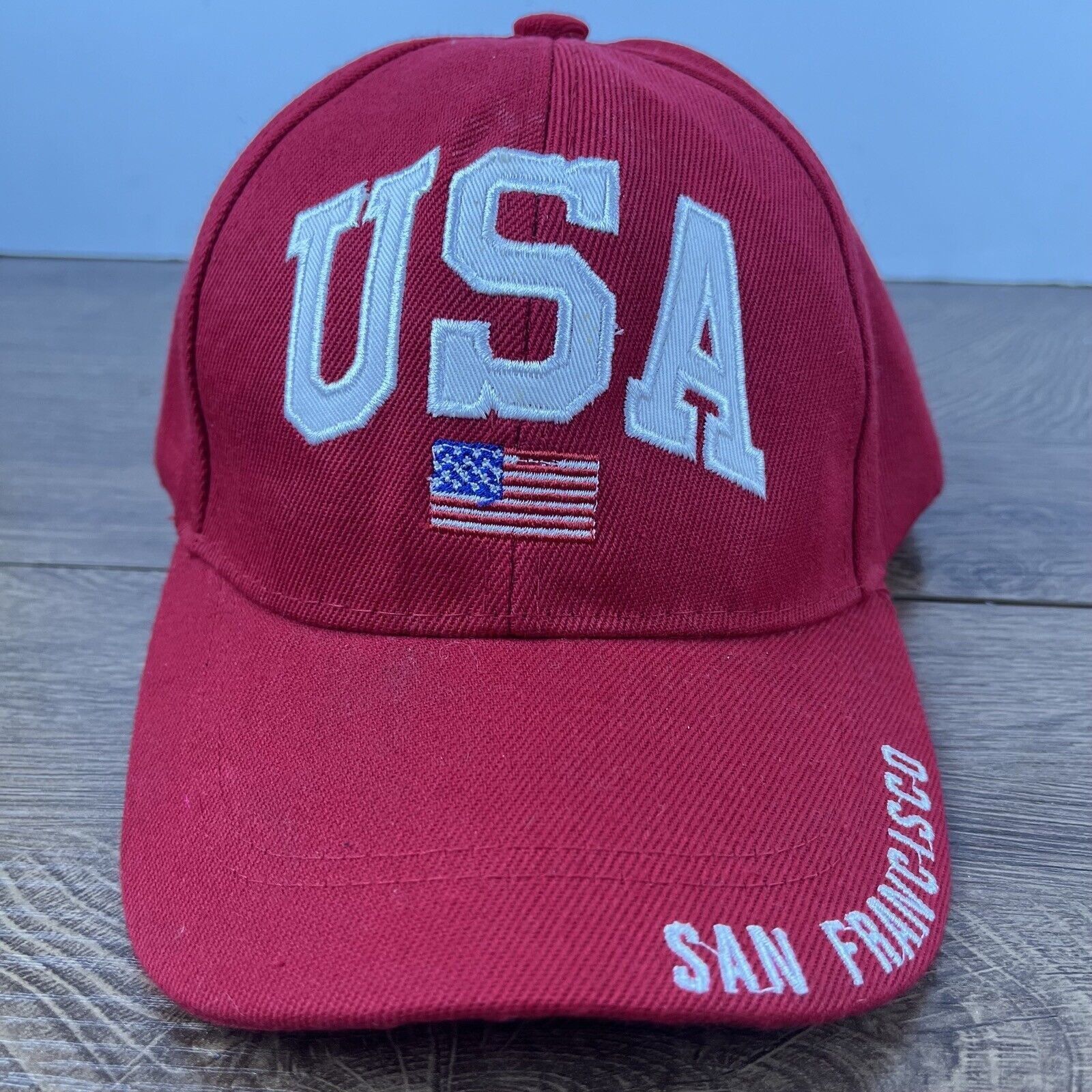 Other USA Hat San Francisco USA Hat Adjustable Hat Red Hat Adjusta Size ONE SIZE - 1 Thumbnail
