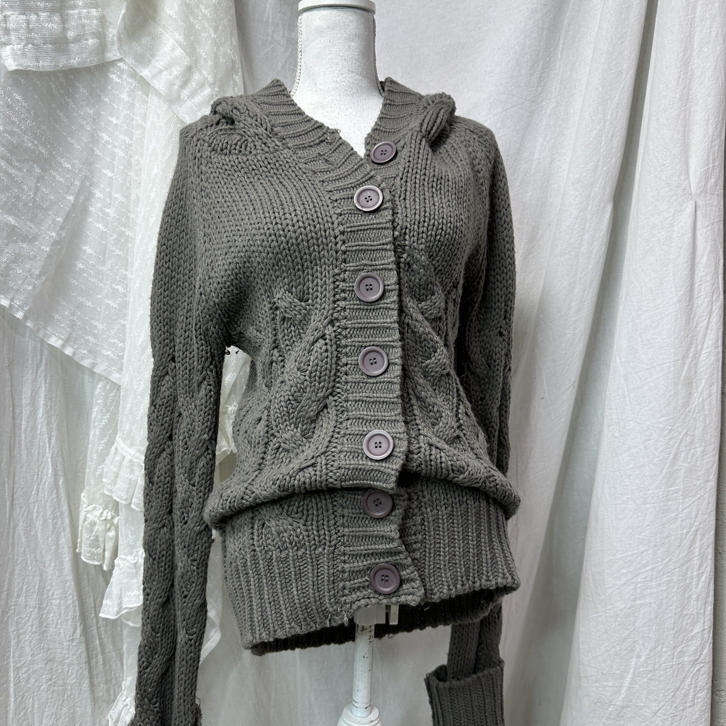 Vintage Vintage Hoodie Buttoned Grunge Sweater Y2K Size M / US 6-8 / IT 42-44 - 2 Thumbnail
