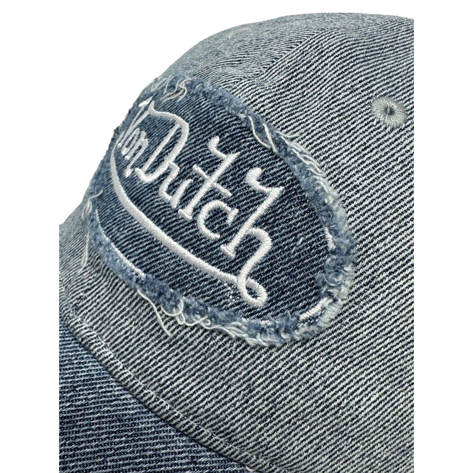 Von Dutch Von Dutch Hat Blue Denim Distressed Unstructured Dad Cap Size ONE SIZE - 5 Thumbnail
