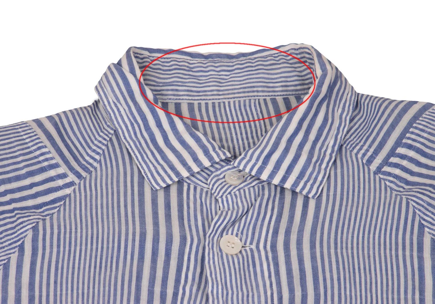 Yohji Yamamoto Yohji Yamamoto Wrinkled Stripe Long Shirt Blue White Size US M / EU 48-50 / 2 - 3 Thumbnail