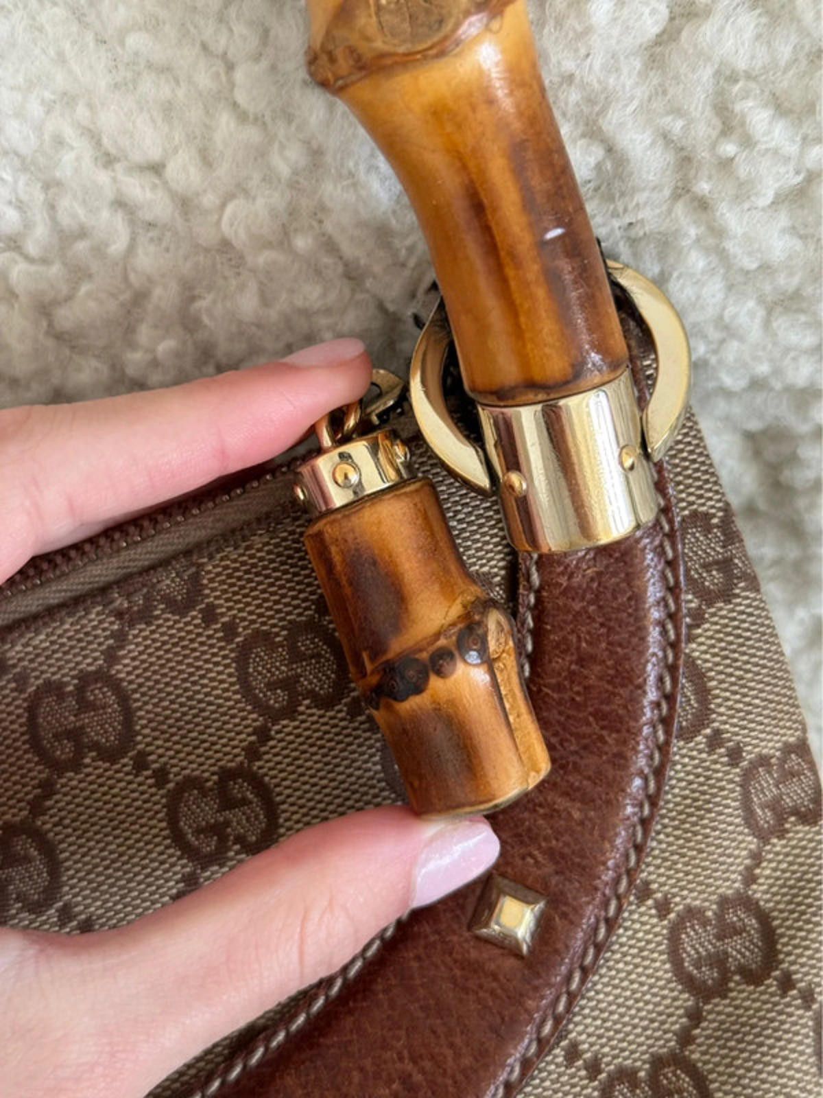 Gucci Gucci GG canvas bamboo handle shoulder bag Size ONE SIZE - 4 Thumbnail
