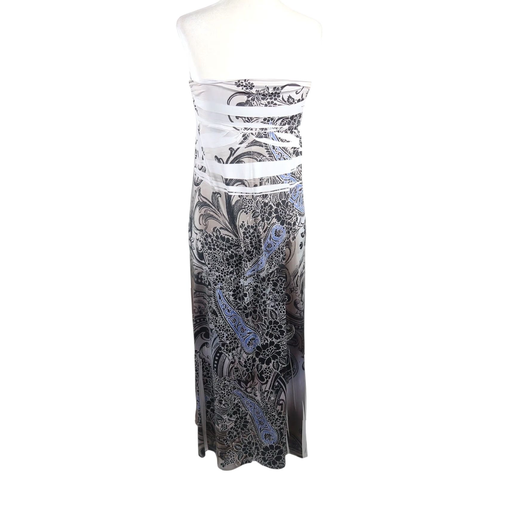 Brandblack VINTAGE MiSomiso Dress Strapless Midi Floral Mandala Gray Black Bohemian Womens M Size M / US 6-8 / IT 42-44 - 4 Thumbnail