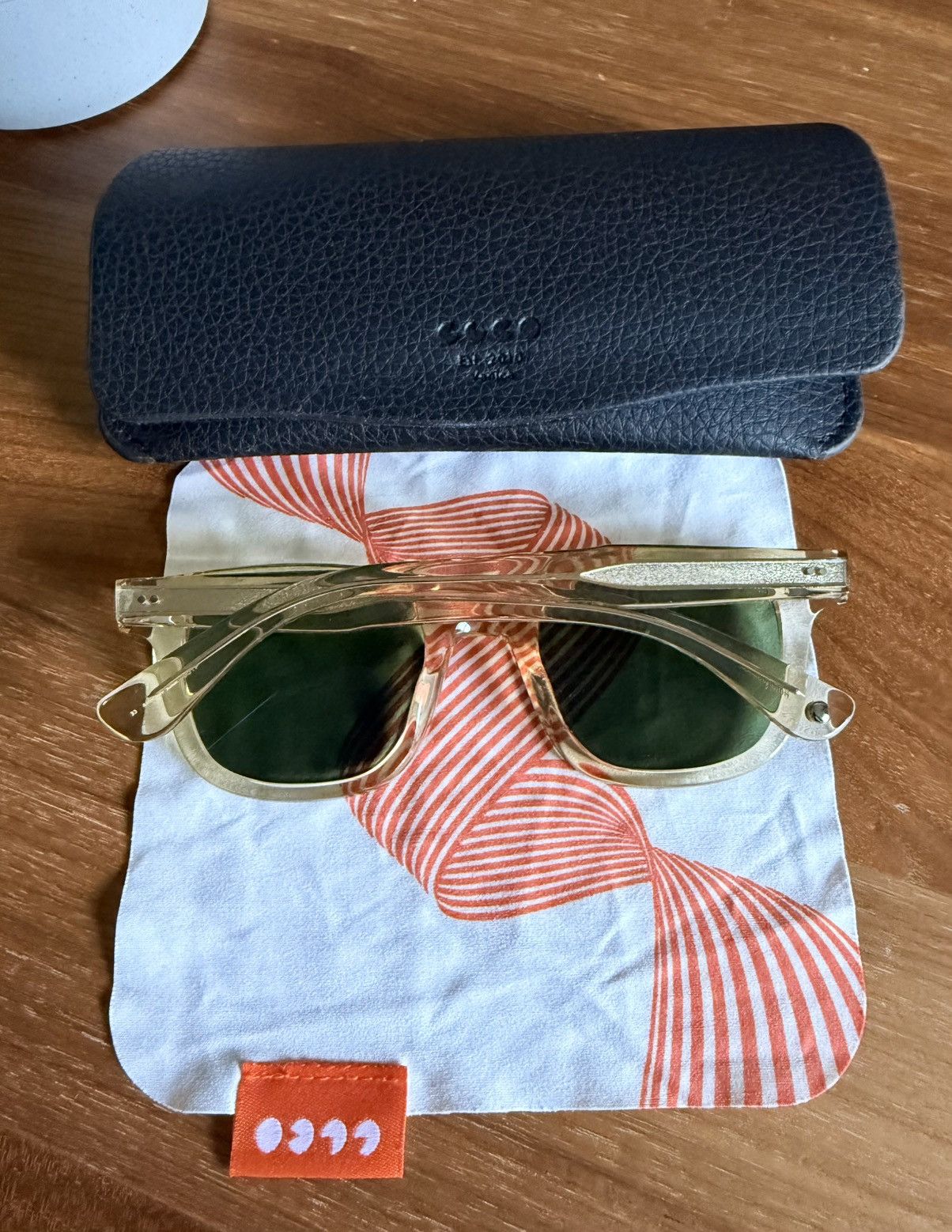 Garrett Leight Brand New 🇺🇸 GLCO Calabar Champagne / Smoke Green Sunglasses Size ONE SIZE - 6 Thumbnail