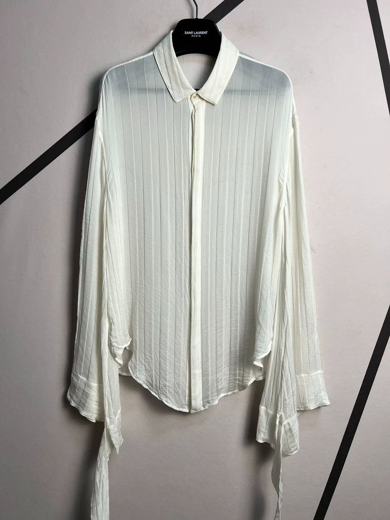 Saint Laurent Paris Saint Laurent Paris size 38 White lace cuff semi-transparen Size US M / EU 48-50 / 2 - 1 Thumbnail