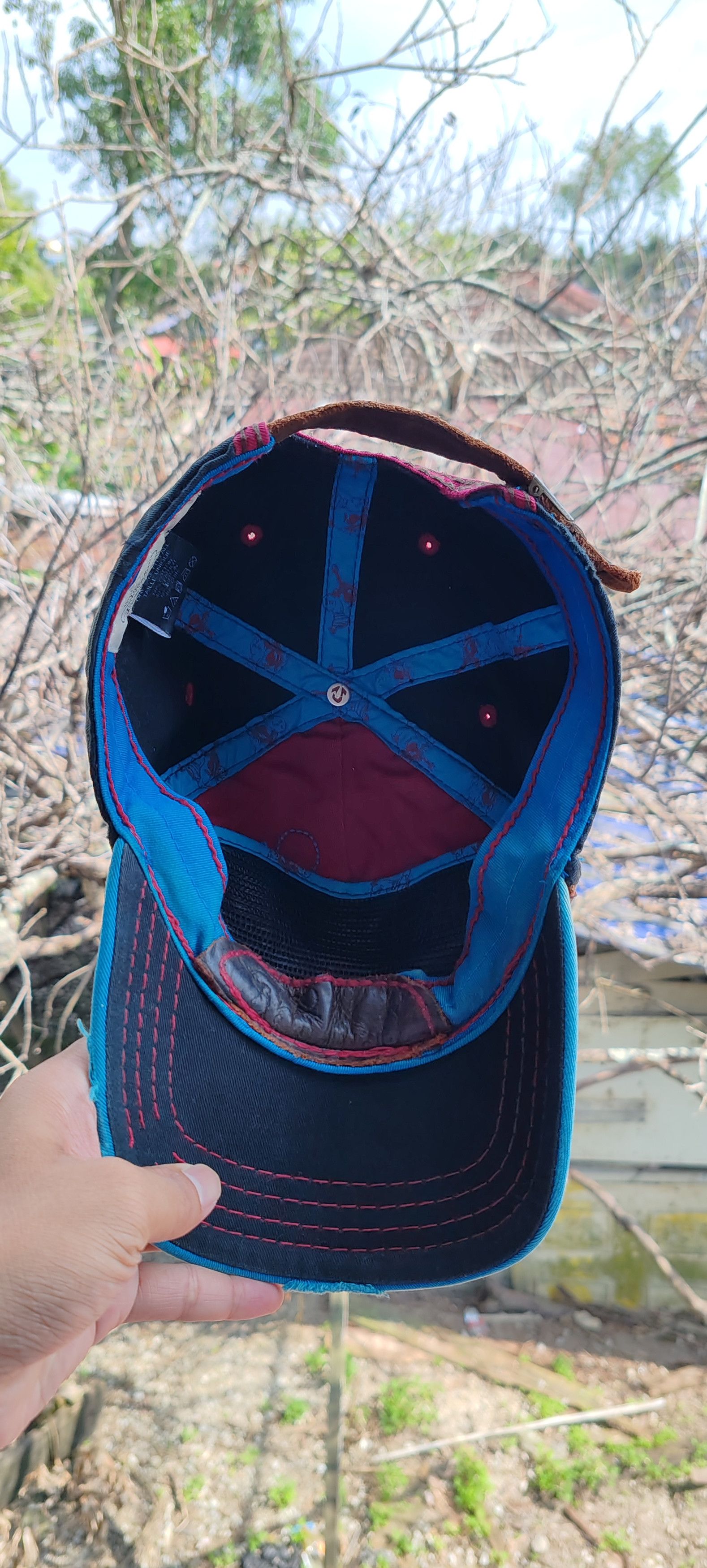 Japanese Brand × True Religion × Vintage Vintage Leather Distressed Destroyed cap hat True Religion Size ONE SIZE - 9 Thumbnail