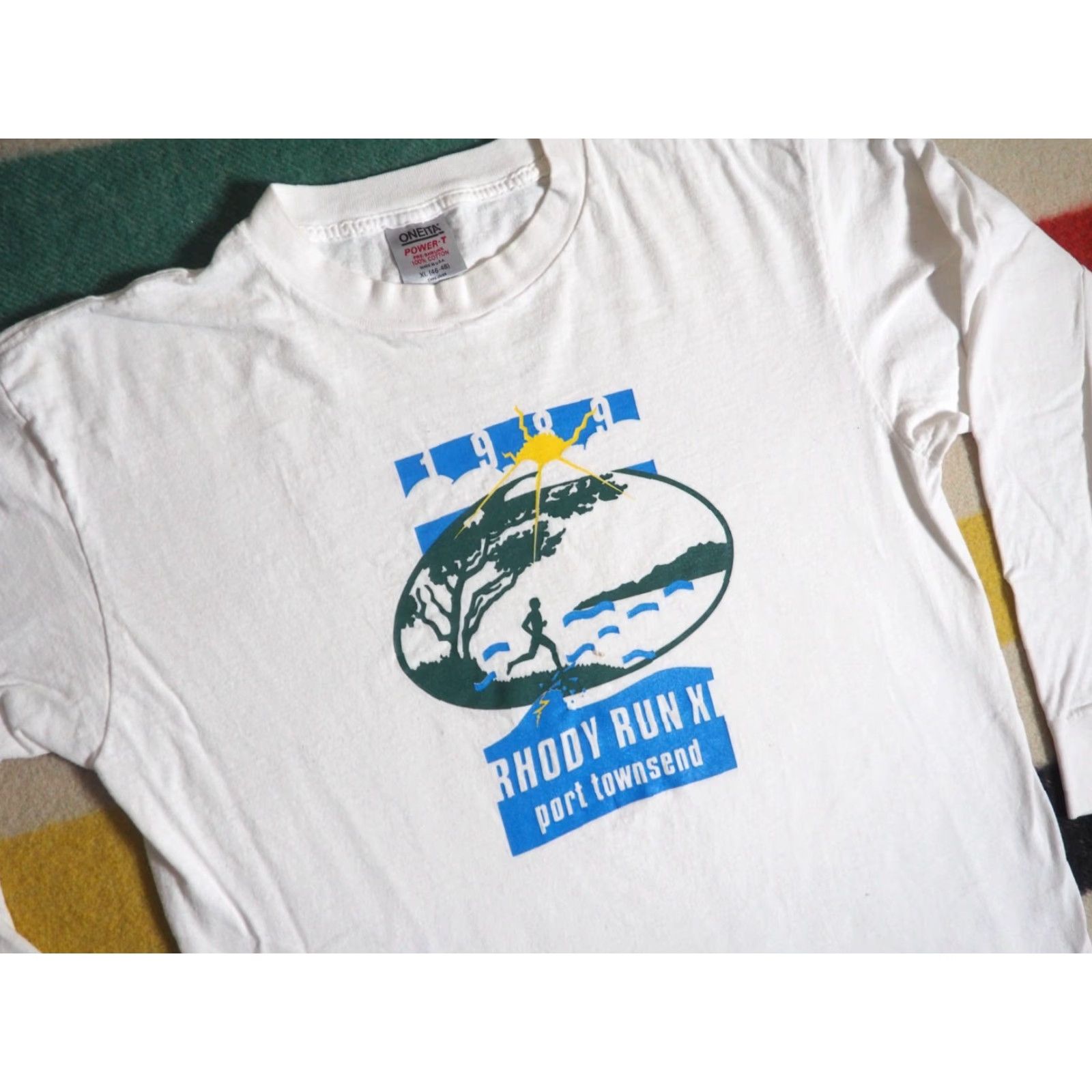 Vintage VTG 80s Oneita Port Townsend Rhody Run PNW USA White L/S Tee T-Shirt L Size US L / EU 52-54 / 3 - 2 Thumbnail