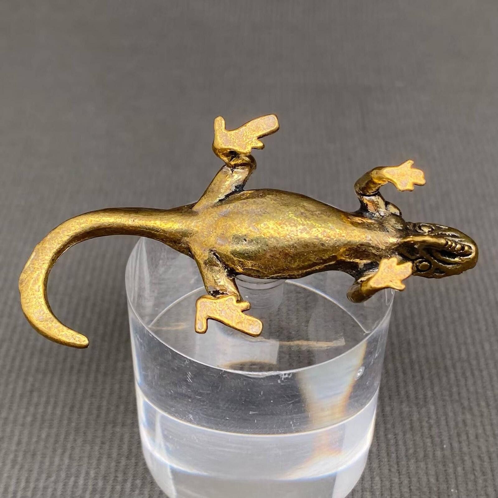 The Unbranded Brand Brass Iguana Lizard Figurine Miniature Size ONE SIZE - 3 Thumbnail