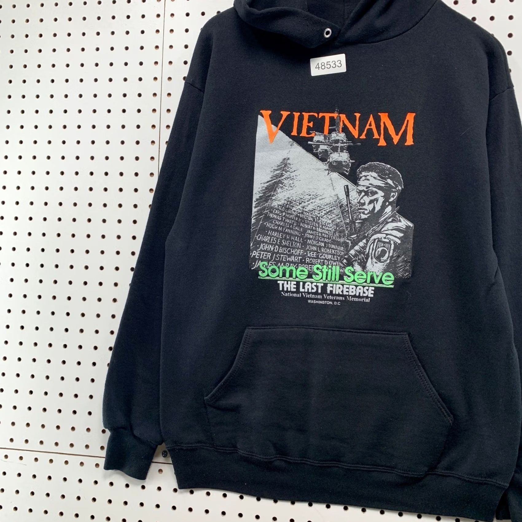 Jerzees VINTAGE Vietnam Veterans Hoodie XL Black Some Still Serve Mens 90s Size US XL / EU 56 / 4 - 4 Thumbnail