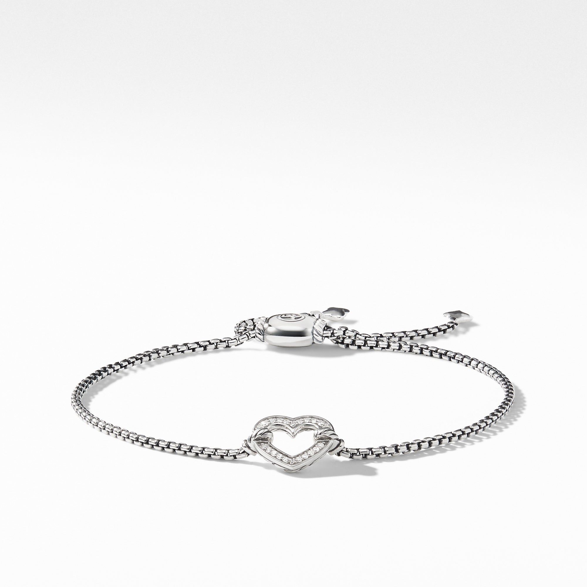 David Yurman o1w1db11025 B12768D Heart Station Bracelet in Silver Size ONE SIZE - 1 Thumbnail