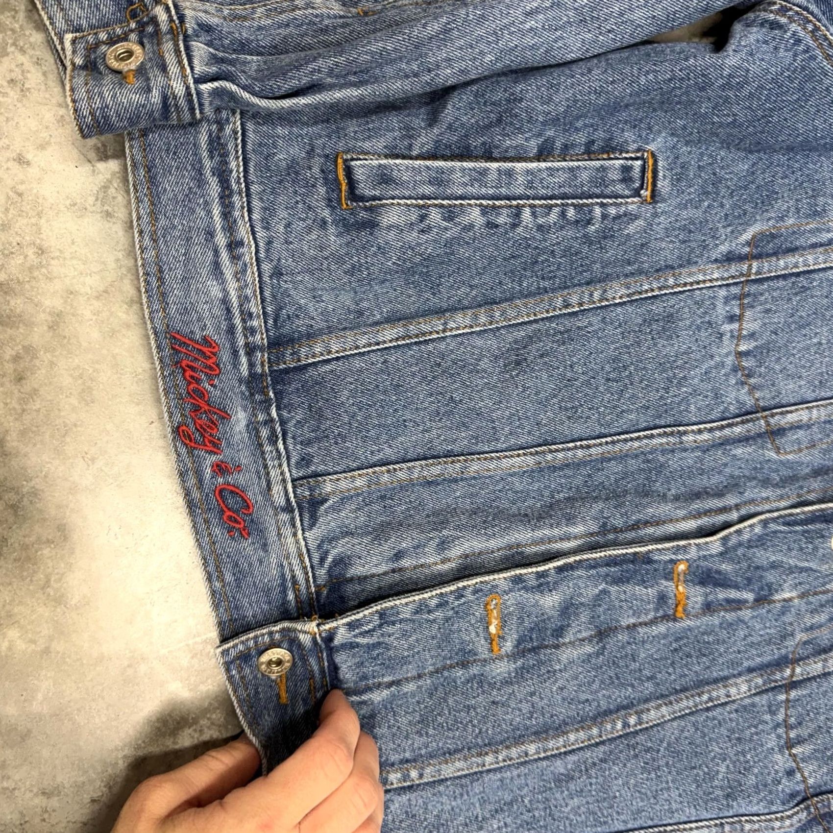 Mickey & Co. VINTAGE Mickey & Co Jacket Mens L Blue Denim Bomber 90s Cartoon Embroidered Logo Pockets Collared Size US L / EU 52-54 / 3 - 5 Thumbnail
