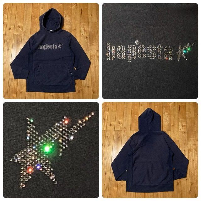 Bape × Swarovski 🔥Vintage🔥 Swarovski BAPE STA Logo Pullover Hoodie NIGO APE Size US S / EU 44-46 / 1 - 1 Thumbnail