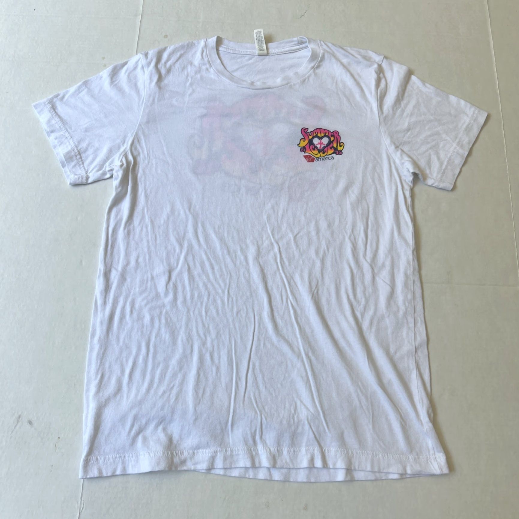 Vintage VINTAGE Summer Of Love ‘16 VIRGIN America Airlines Hippy 60’s Tee Shirt Medium White New Size US M / EU 48-50 / 2 - 2 Thumbnail