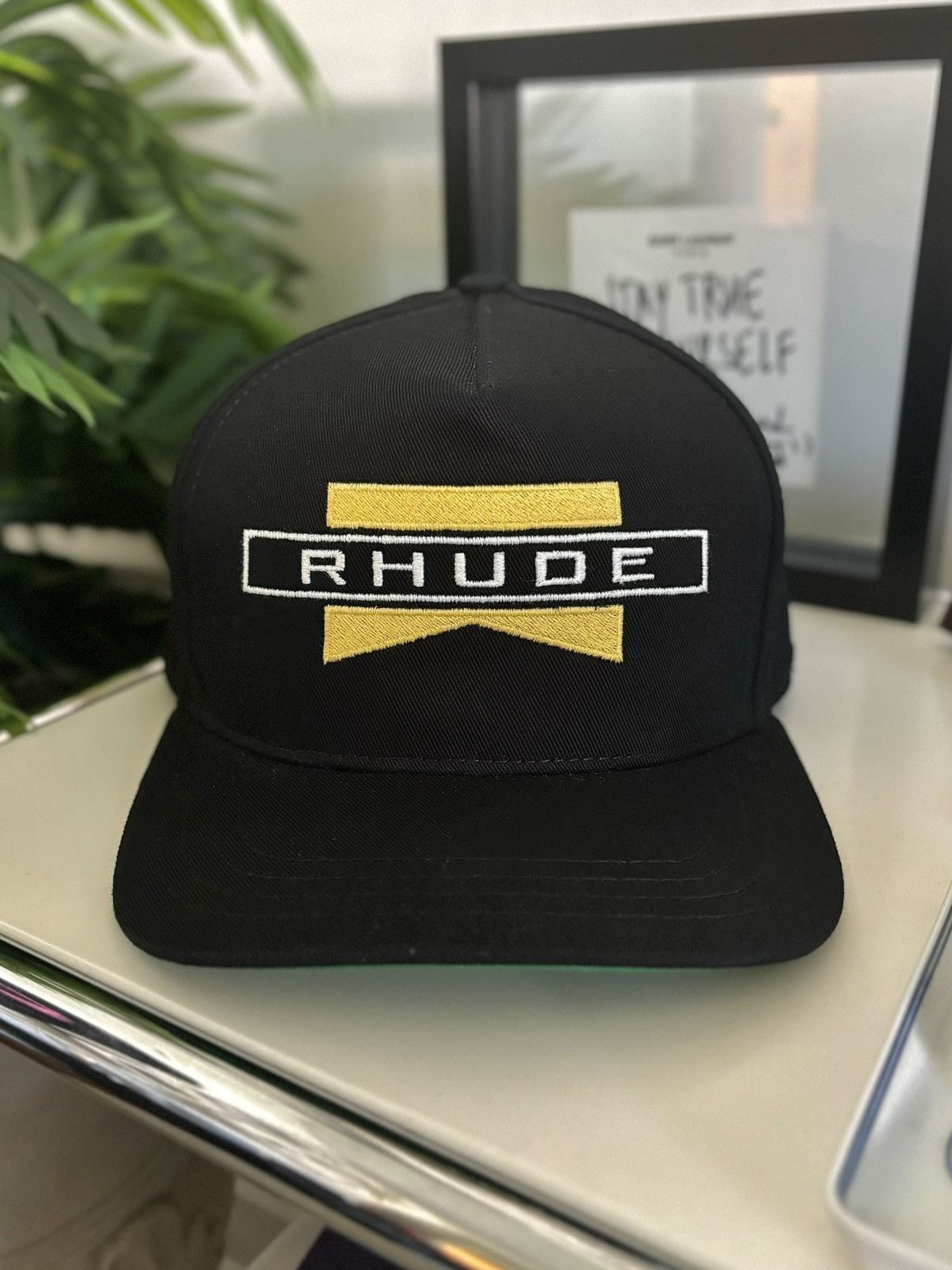 image of Rhude “Racing Logo” Hat in Black, Men's