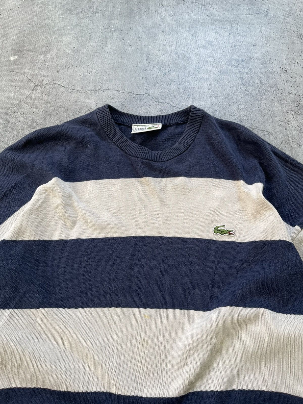 Lacoste Vintage Mens Lacoste Sweatshirt striped luxury rare sweater Size US XL / EU 56 / 4 - 3 Thumbnail