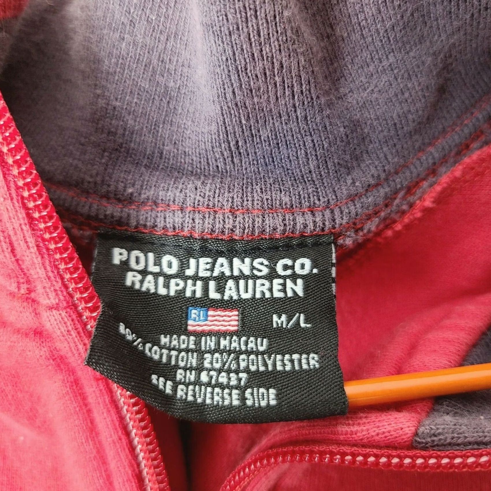 Polo Ralph Lauren VINTAGE Polo Jeans Co Red Sweatshirt Mens M/L 1/4 Zip Pullover Sweatshirt Big Logo 90s Size US M / EU 48-50 / 2 - 4 Thumbnail