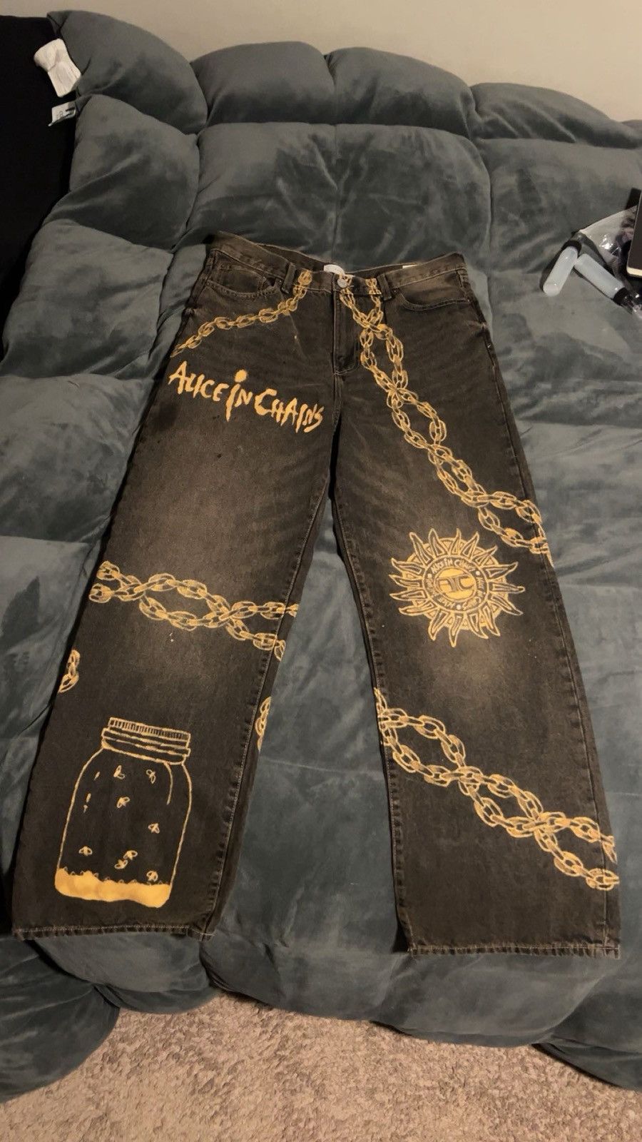 Pacsun Custom Alice in Chains jeans. Size US 34 / EU 50 - 1 Thumbnail