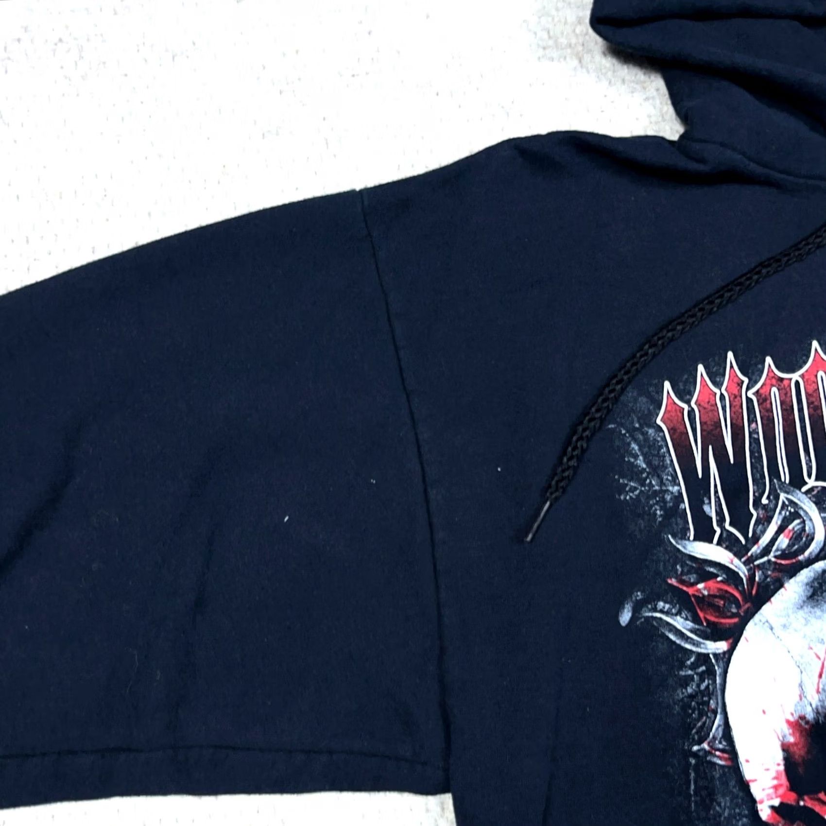 Hanes VINTAGE Hanes Skull Hoodie Men L Black Graphic Print Pullover Hooded Sweatshirt Size US L / EU 52-54 / 3 - 5 Thumbnail