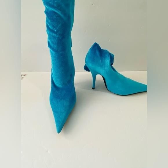 Balenciaga New Womens BALENCIAGA Velvet Printed Sock Boots Size 37","de Size US 7 / IT 37 - 12 Thumbnail