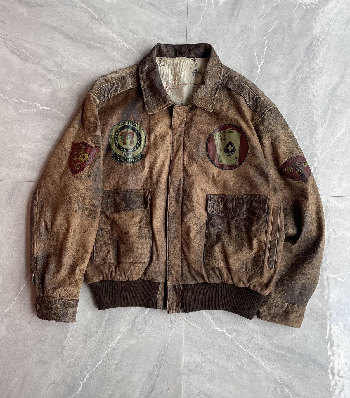 Leather Leather Jacket Flying Tigers 80s Size US L / EU 52-54 / 3 - 1 Thumbnail