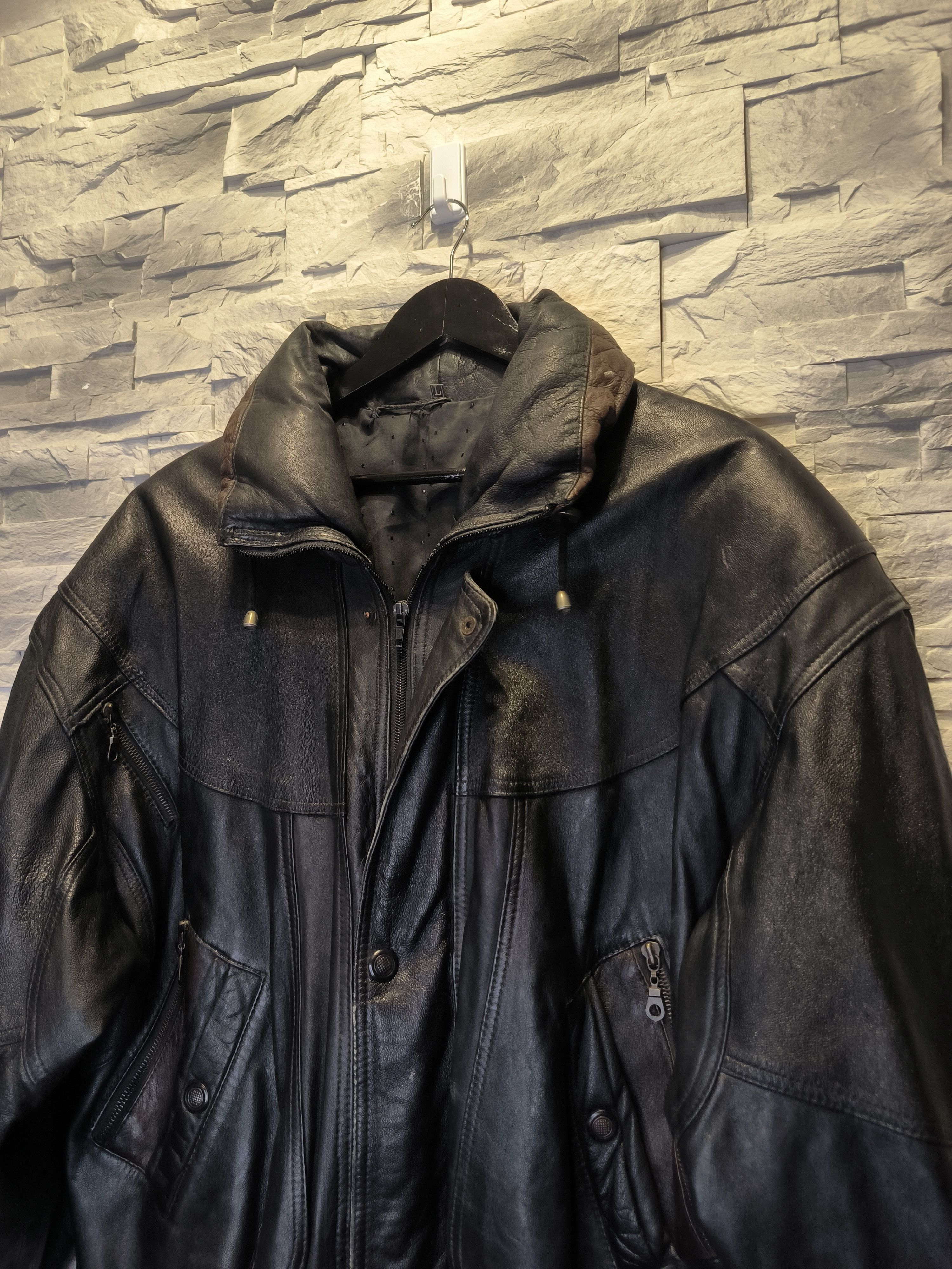 Other Vintage Italy Made Leather Jacket Black Size US L / EU 52-54 / 3 - 2 Thumbnail