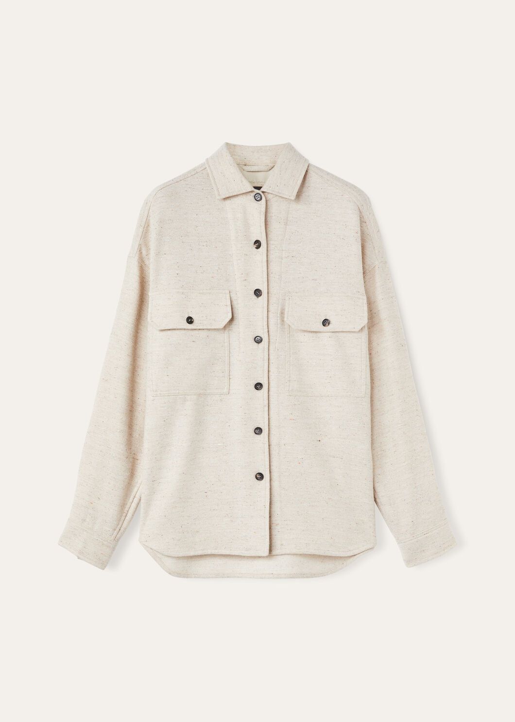 Loro Piana o1srvl11e0825 FAO4356 Jenna Overshirt in Beige Size L / US 10 / IT 46 - 1 Thumbnail