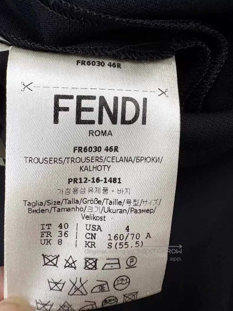 Fendi Fendi Black Wool and Silk Blended Floral Wide-Leg Pants Size 26" / US 2 / IT 38 - 7 Thumbnail