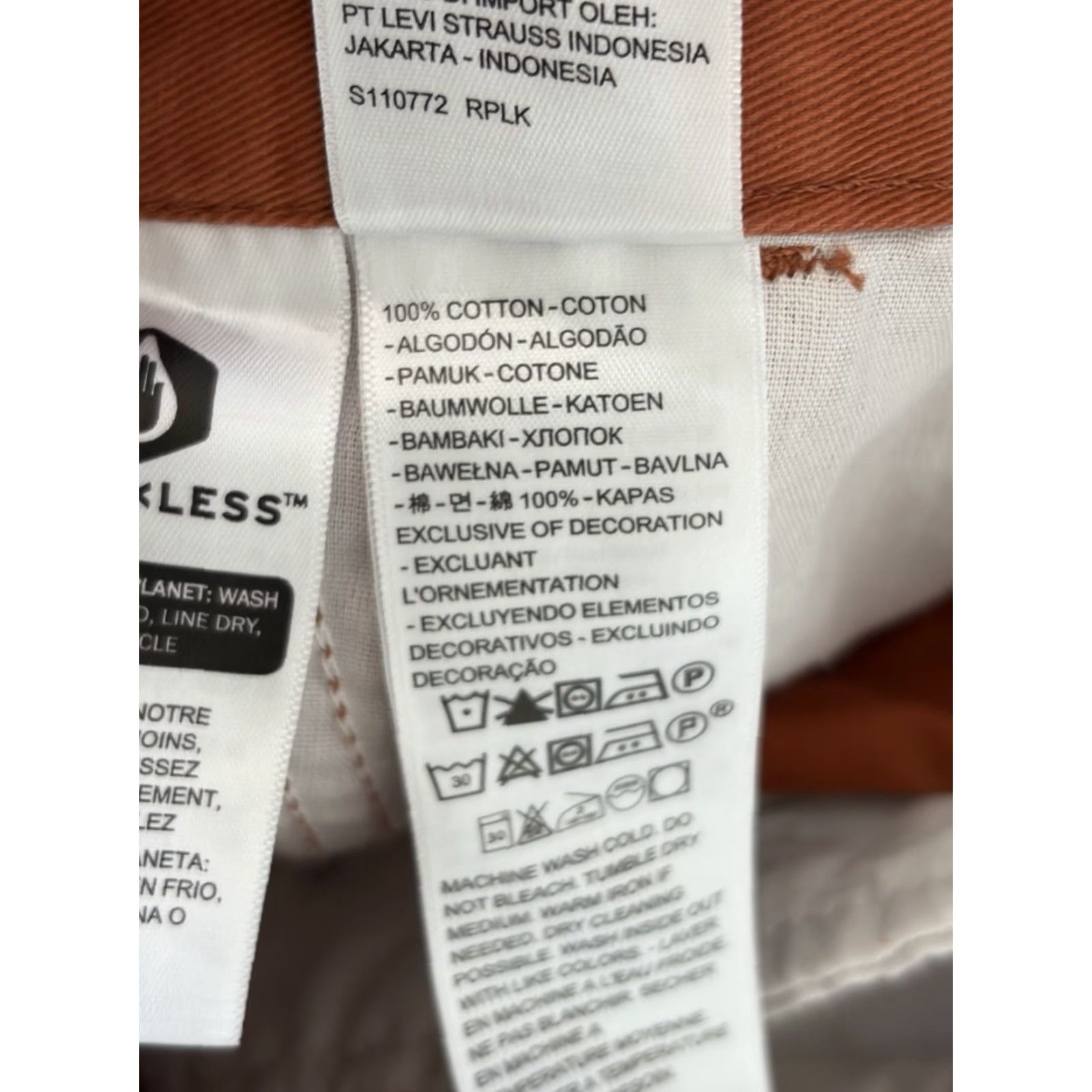 Levi's Levi's Pants Women Orange Mid Rise Baggy Trousers Straight 32x31 Chino Pockets Regular Size Type Regular Size 24" / US 00 / IT 34 - 4 Thumbnail