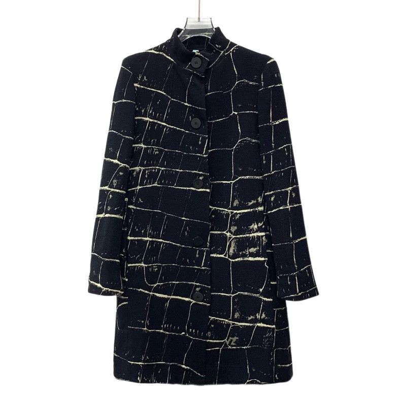 Max Mara Max Mara Black rock wool single-breasted long-sleeved coat Size S / US 4 / IT 40 - 1 Thumbnail