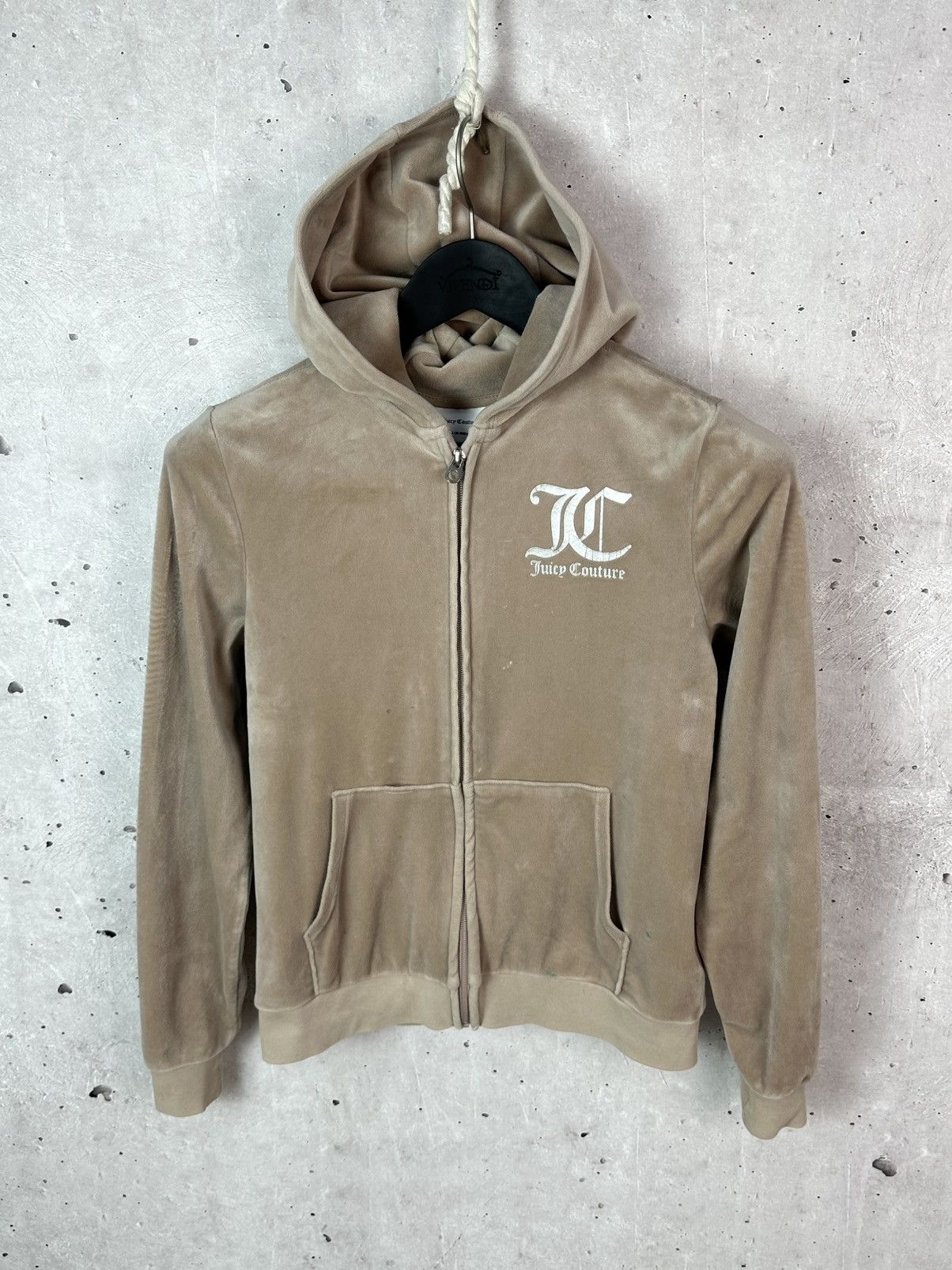Juicy Couture Juice Couture Velvet Beige Zip Women’s Long Sleeve Hoodie Size S / US 4 / IT 40 - 2 Thumbnail