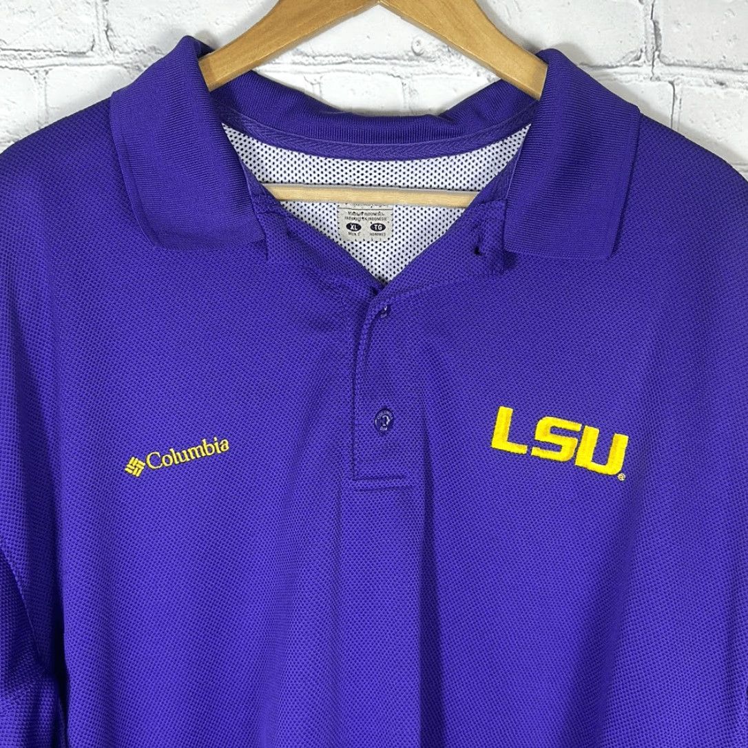 Vintage VINTAGE LSU Tigers Columbia PFG Purple Polo Shirt Mens XL Omni Shade Snags Size US XL / EU 56 / 4 - 2 Thumbnail