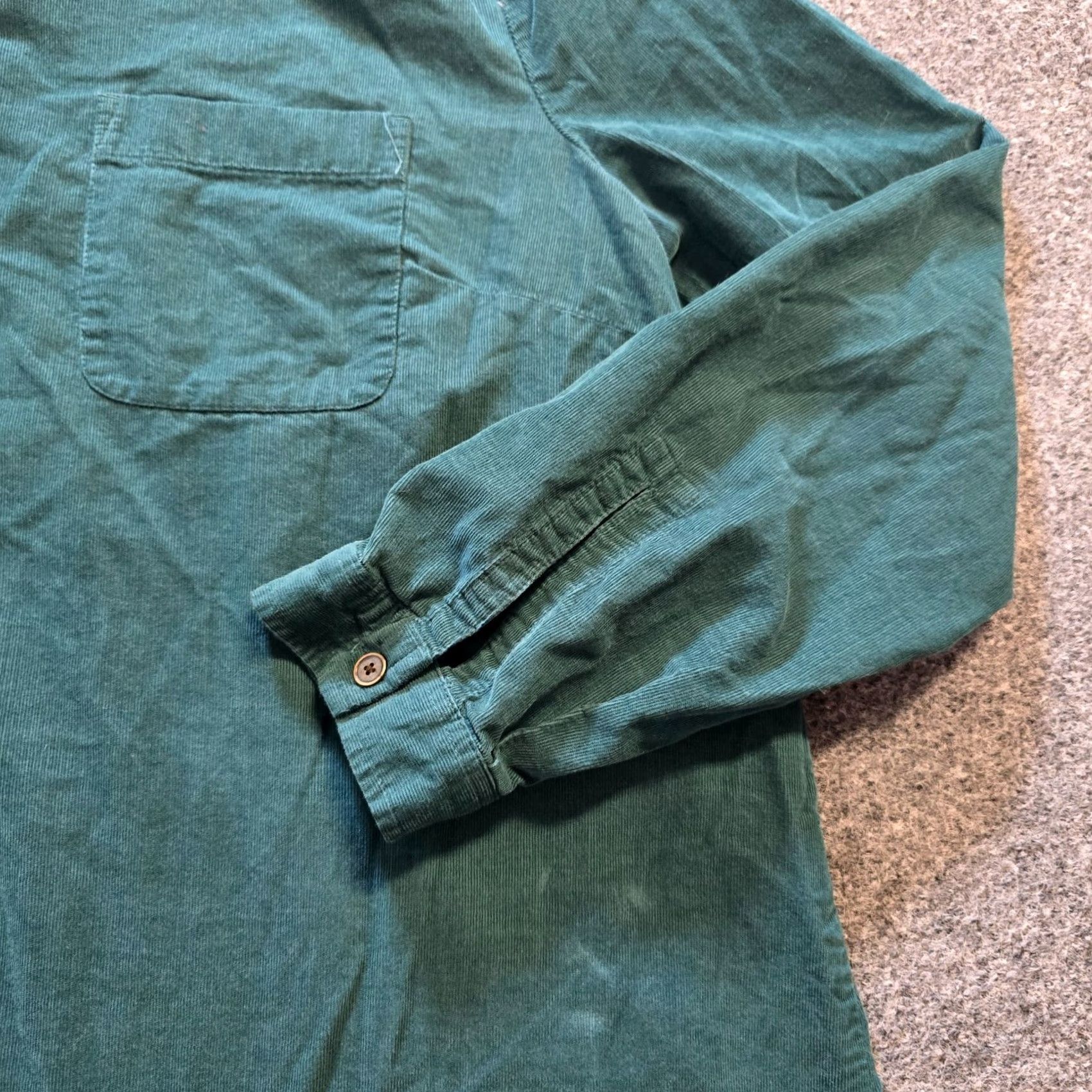 J. Jill J Jill Top Womens Corduroy Button Pocket Long Sleeve Green Medium Shirt Boys? Size M / US 6-8 / IT 42-44 - 3 Thumbnail