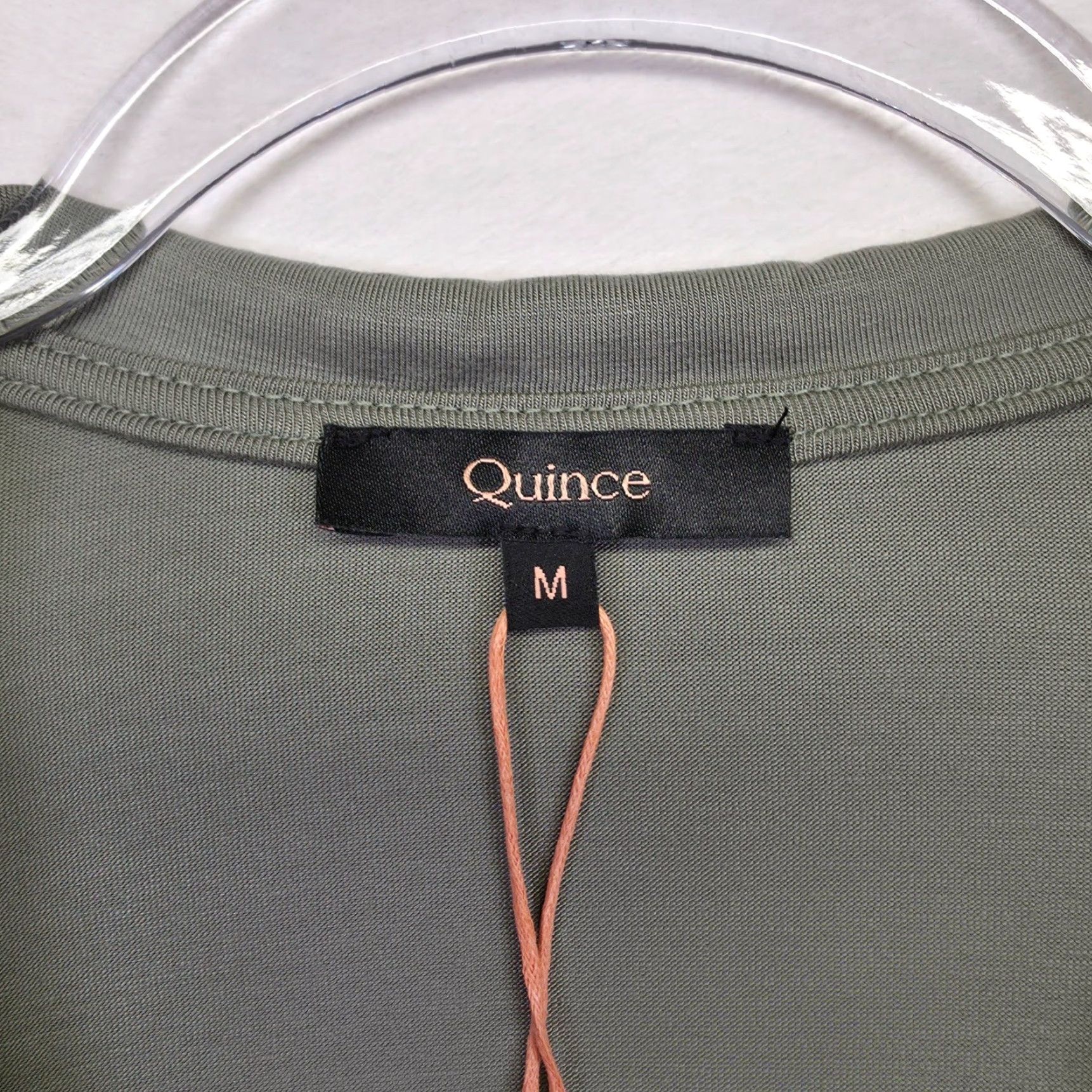 Quince Dress Womens M Sage Green Tencel Jersey Midi Wrap Minimalist Elegant