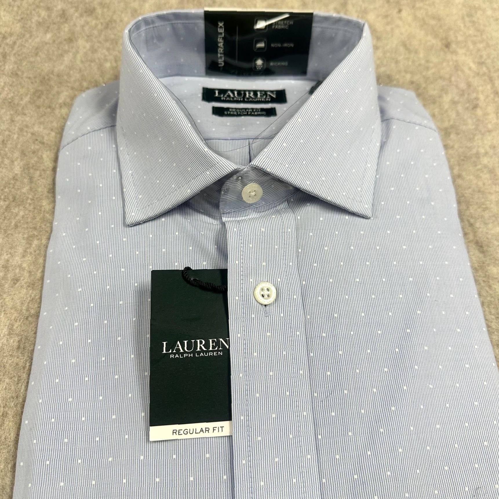 Ralph Lauren Lauren Ralph Lauren Shirt Men Medium 15.5 34-35 Ultraflex Stretch Blue Long Sleeve Collared Dress Shirt Size US L / EU 52-54 / 3 - 3 Thumbnail
