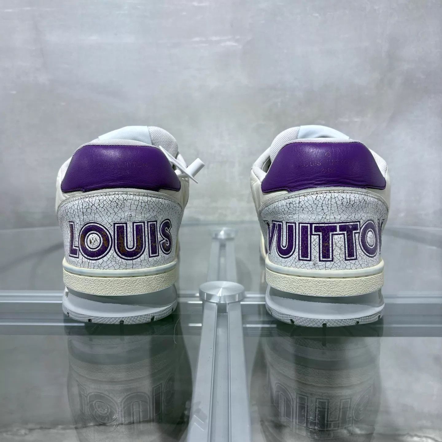 Louis Vuitton LV Trainer White Purple Velcro UK8 42 Size US 9 / EU 42 - 6 Thumbnail