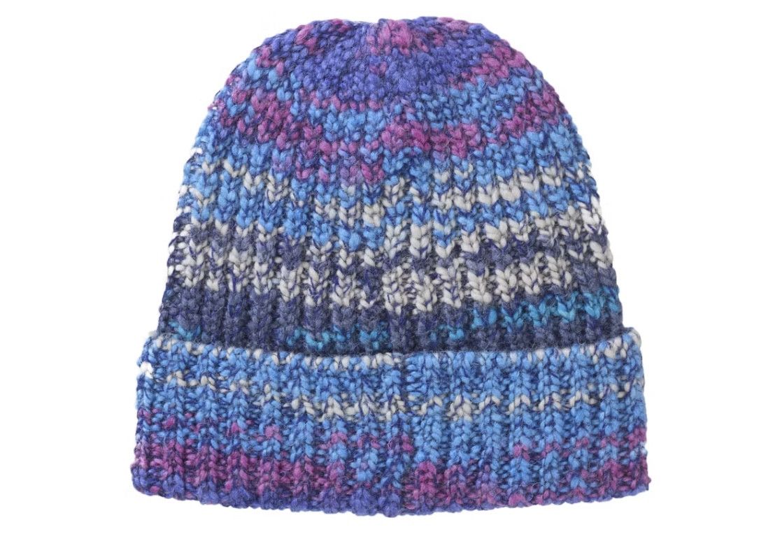 帽子 Supreme Space Dye Stripe Beanie Blue Supreme Supreme Space Dye Stripe Beanie in Blue (FW24) | Grailed