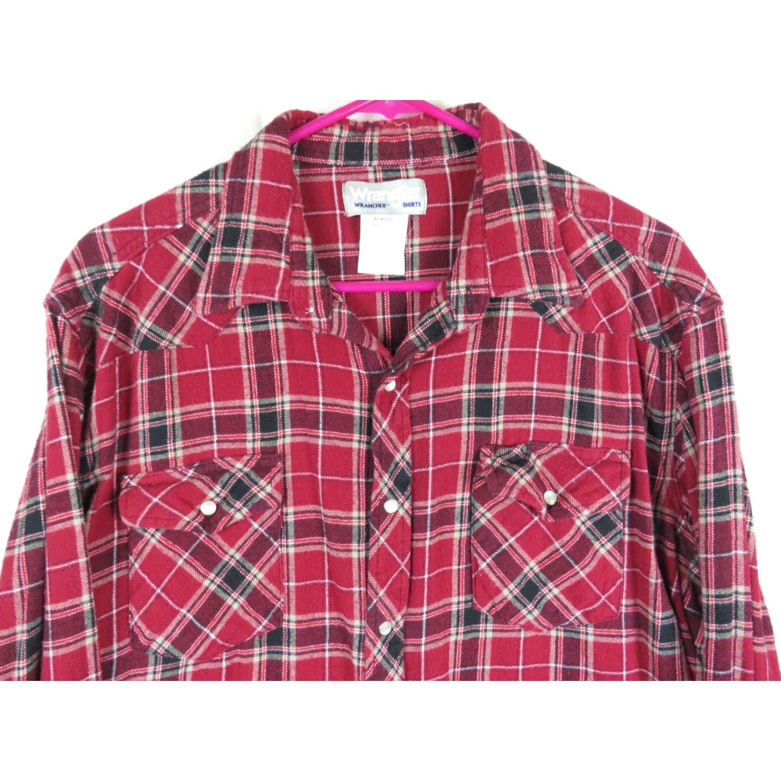 Wrangler VINTAGE Wrangler Shirt Men XL Red Plaid Flannel Pearl Snap Western Wrancher Rodeo Size US XL / EU 56 / 4 - 3 Thumbnail