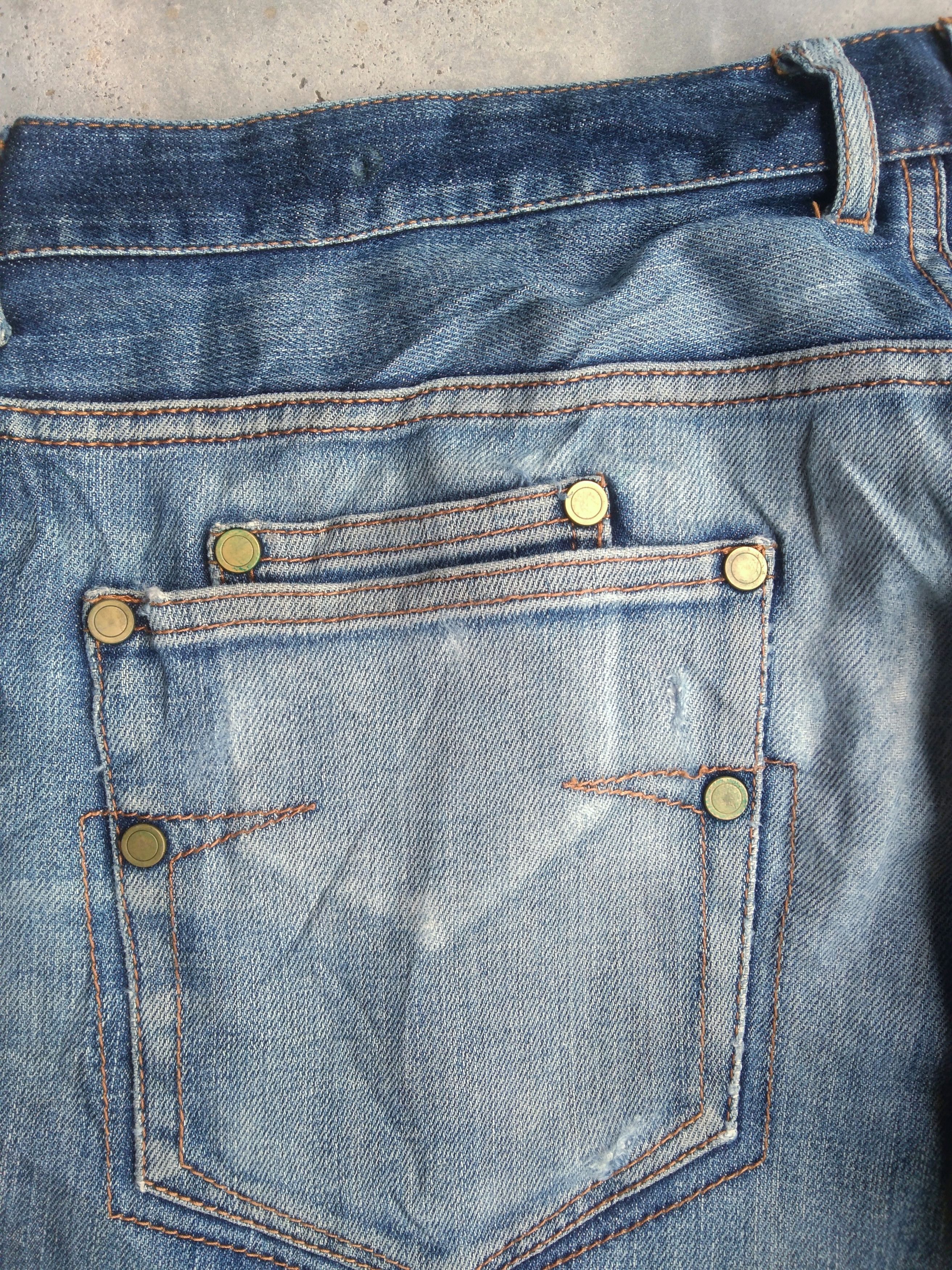 Renoma Vintage Distressed Renoma Homme Blue Washed Jeans 31x30 Size US 31 - 4 Thumbnail