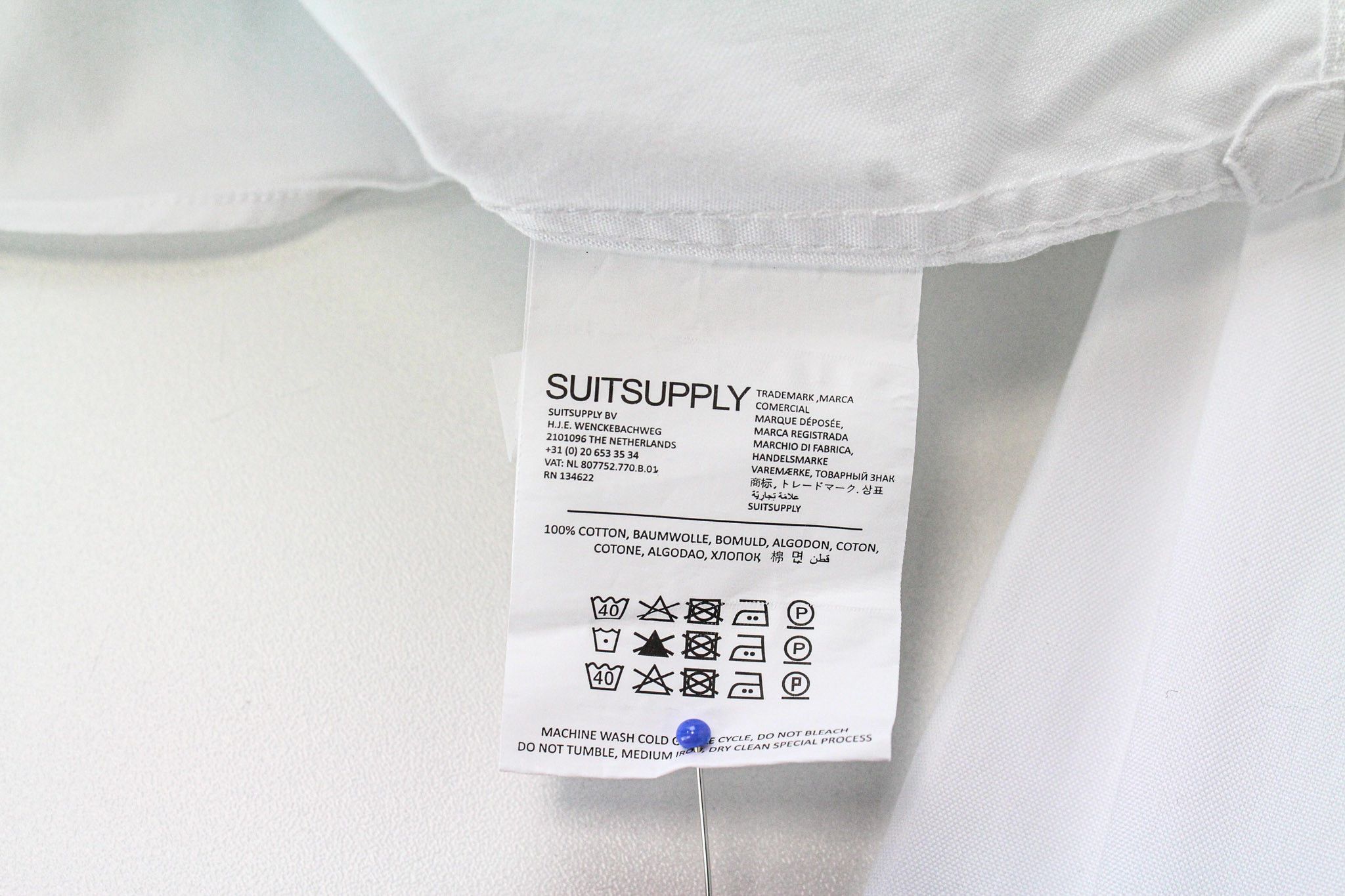 Suitsupply 37 Slim Cotton White Shirt 73691 Size US S / EU 44-46 / 1 - 5 Thumbnail