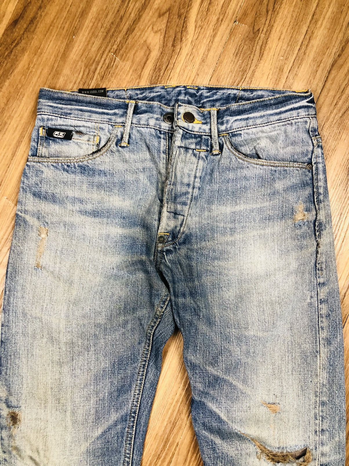 55DSL 55DSL Pearn Slim Fit Ripped Denim Jeans (38) Size US 28 / EU 44 - 3 Thumbnail