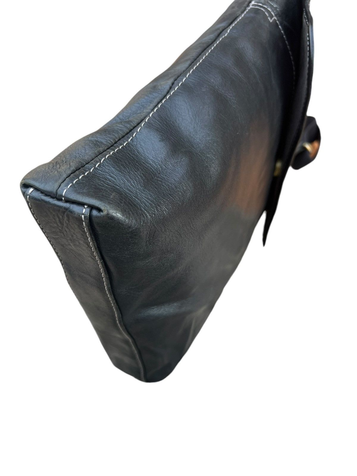 Leather Indeed Per Tutti Japan Black Patina Leather Bag Sling Size ONE SIZE - 16 Thumbnail