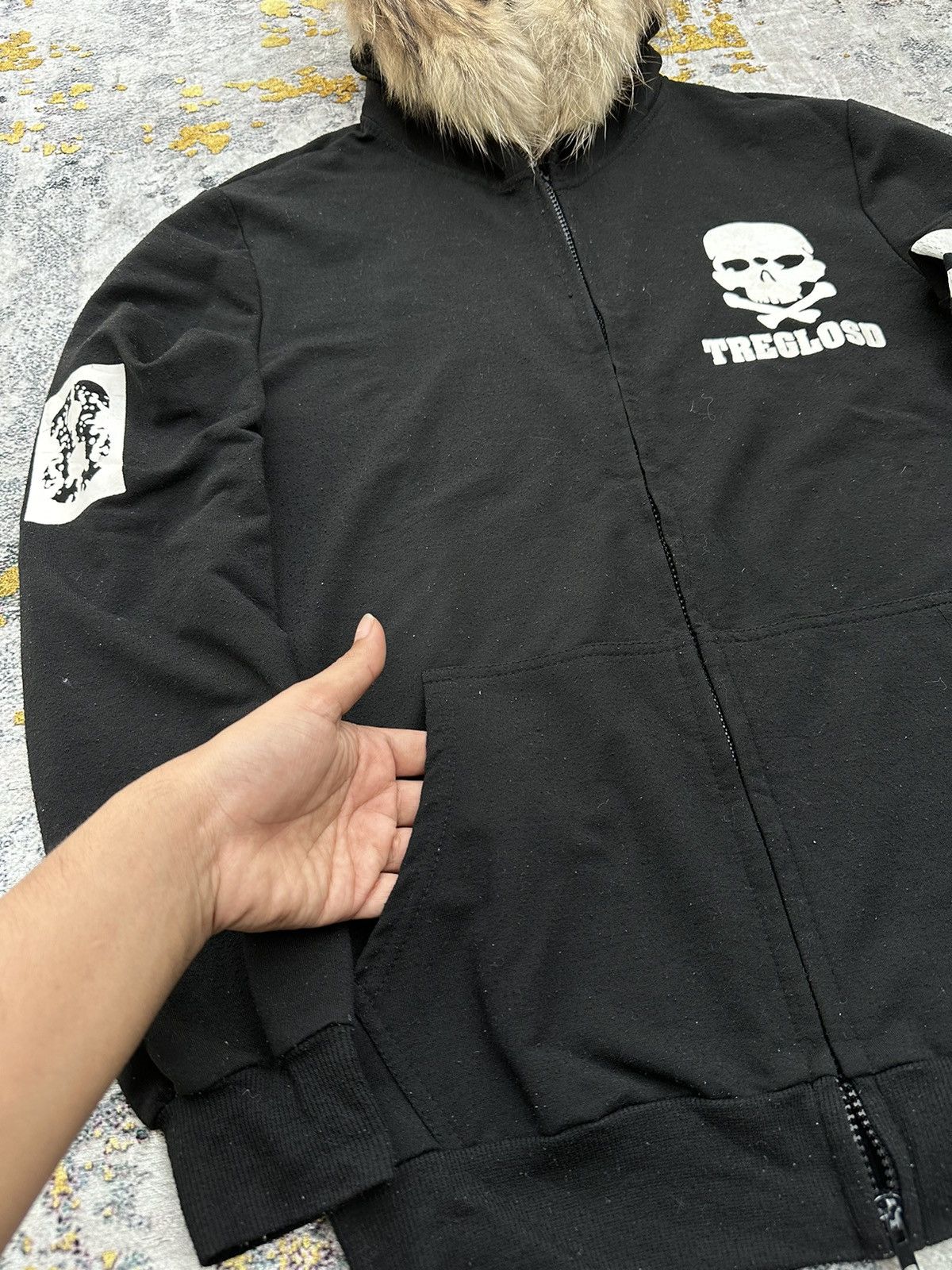 20471120 2000s DEPARTURE RSPIDLY SKULL NUMBER 7 FUR HOODIE LGB STYLE Size US M / EU 48-50 / 2 - 6 Thumbnail
