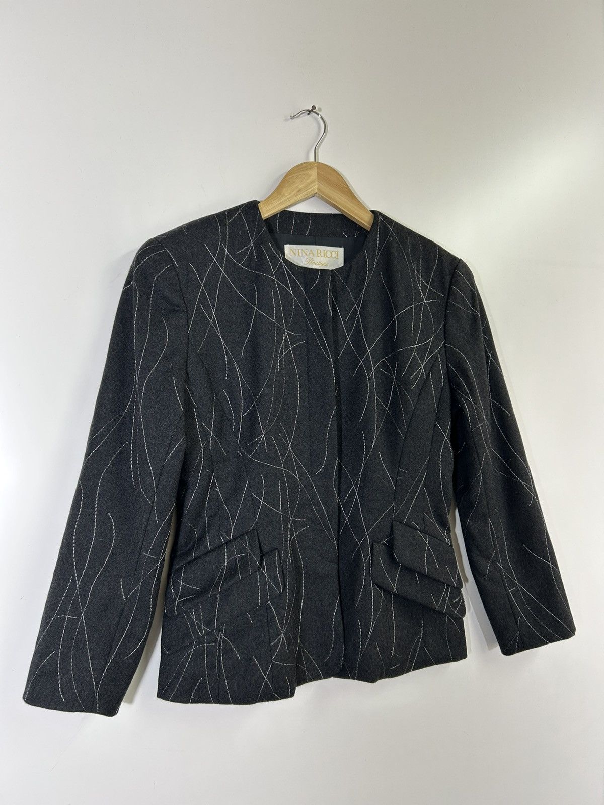 Nina Ricci 🔥Nina Ricci Wool Collarless Button Coat Jacket Size S / US 4 / IT 40 - 2 Thumbnail